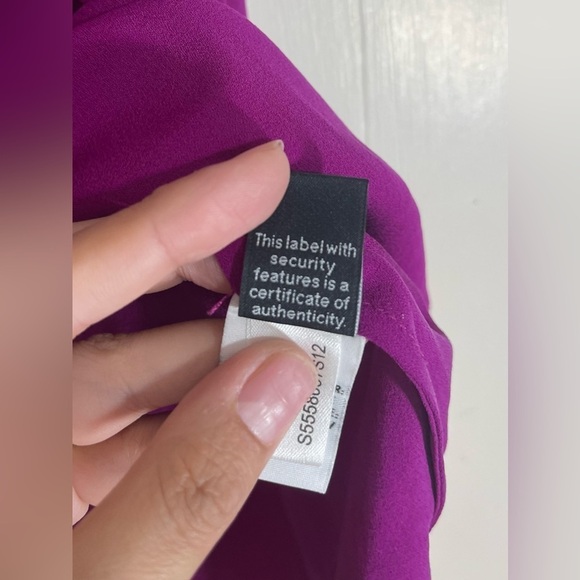 Diane Von Furstenberg 100% Silk Kaley Lily Crepe Sleeveless Purple Blouse Size 4 - Picture 9 of 14